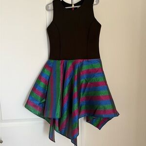 Zoe Ltd Black and Multicolor Striped Dress